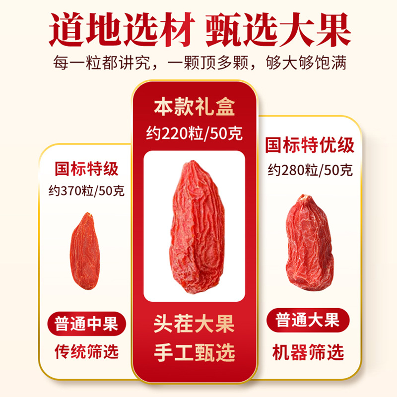 Ningxia Goji Berries 250g Premium Grade Unsulfured Dried Wolfberry Fruit Ready to Eat key features