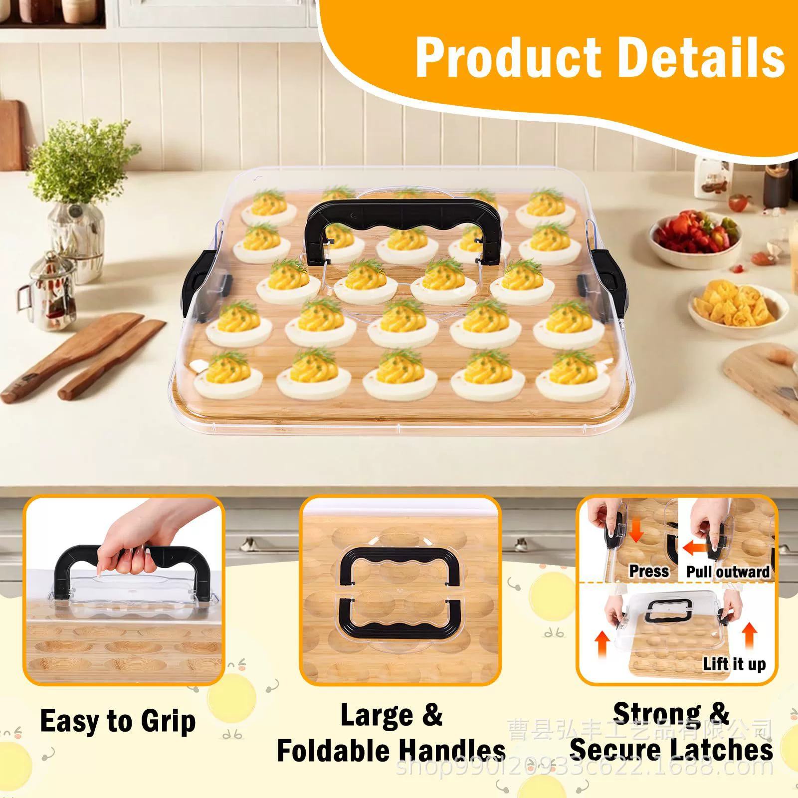 Деревянный лоток для яиц, держатель для яиц с портативной крышкой, деревянный лоток, столешница, контейнер для пасхальных яиц, утолщенный лоток для яиц