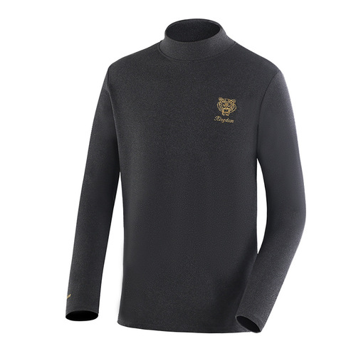 New Fleece-lined Autumn/Winter Half-high Collar Base Layer Shirt Warm Innerwear Men Solid Color Women Warm Matchable Top Wholesale