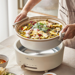 Bear/ベア 電気鍋 DHG-P50F1 分離型ノンスティック電気調理鍋 炒め物・焼き物・料理用多機能鍋