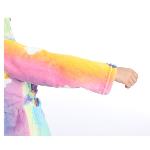 Children's Winter Robe with Unicorn Design and Rainbow Pattern
