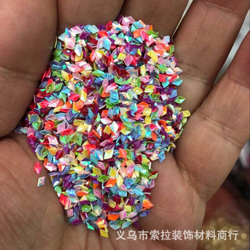 3*4mm Diamond-Shaped Colorful Laser Sequins DIY Handmade Clay Jewelry Materials Resin Phone Case Decoration Filling