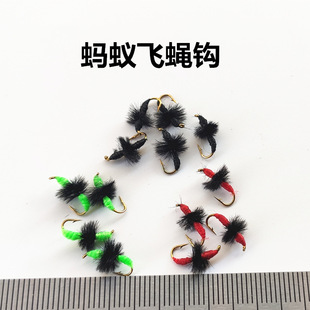 Luya fly fishing Ant fly hook micro ant hair hook bionic fake bait insect horse mouth white strip Creek green slightly