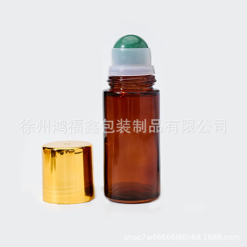 Frasco Roll-On de Vidrio Ámbar 30 ml / 50 ml con Esfera de Cristal