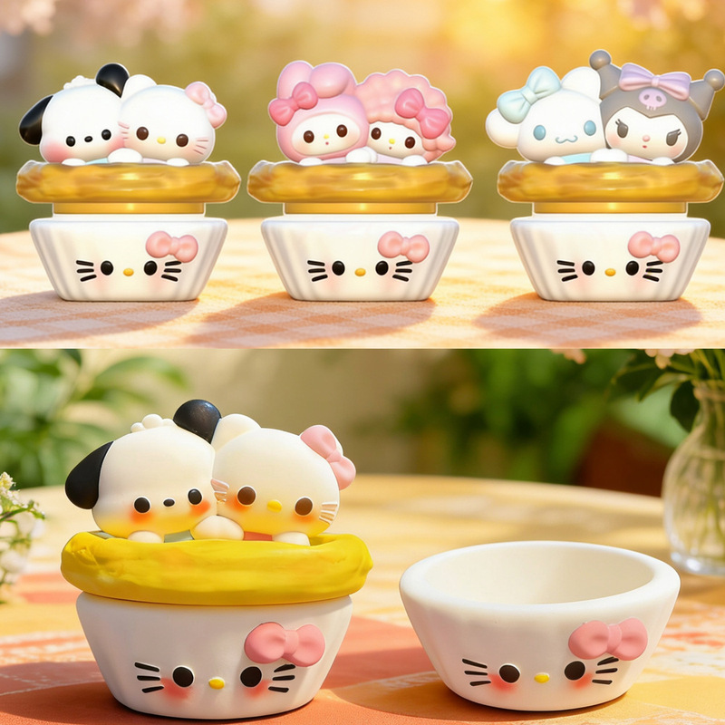 [99% Flawless] Sanrio Egg Tart Storage Jar Aromatherapy Plaster Doll Coloring DIY Handmade Artwork