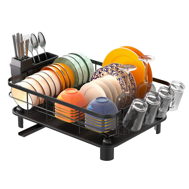 Escurridor de platos de cocina, estante de drenaje, estante de almacenamiento de platos para gabinete, estante para tazones pequeño y estético, estante, estante para platos.