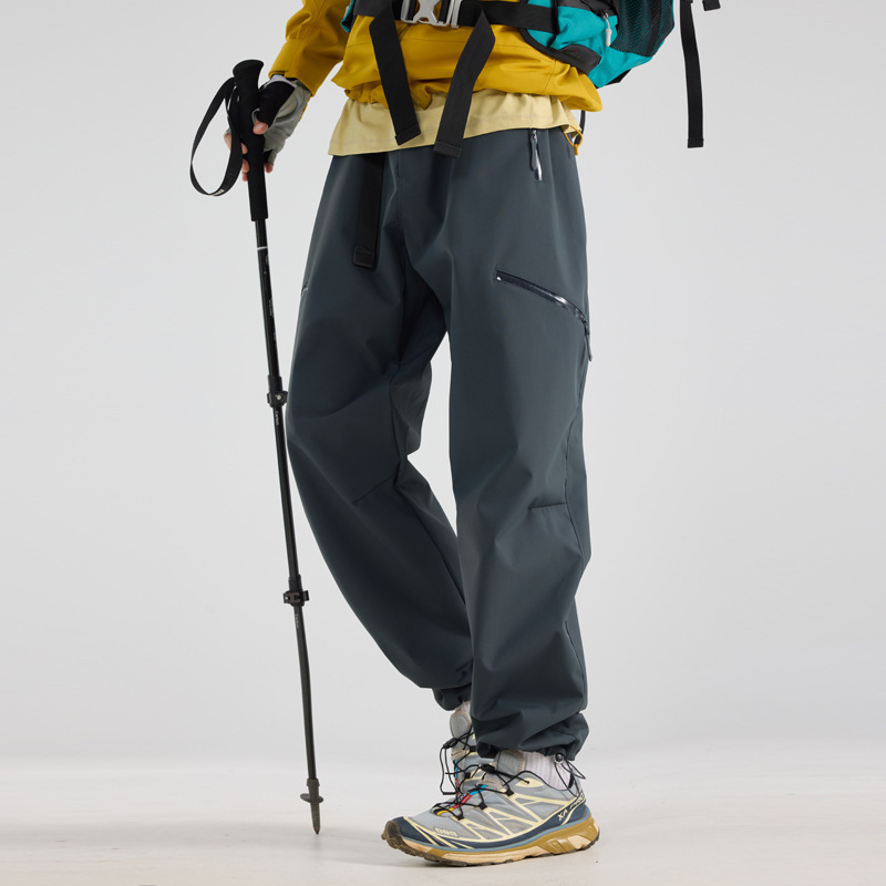 Three-In-One Softshell Pants for Women, Detachable Casual Pants for Men, Windproof, Waterproof, Fleece-Lined, Thickened Hiking and Skiing Pants