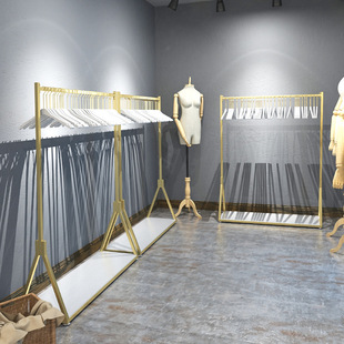 Nano Golden Clothing Store Display Rack Children's Clothing Store Hanger Clothing Display Rack Women's Clothing Store Display Shelf Floor