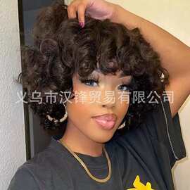 2026亚马逊新品假发wig非洲卷假发 蓬松修脸小卷卷欧美假发现货