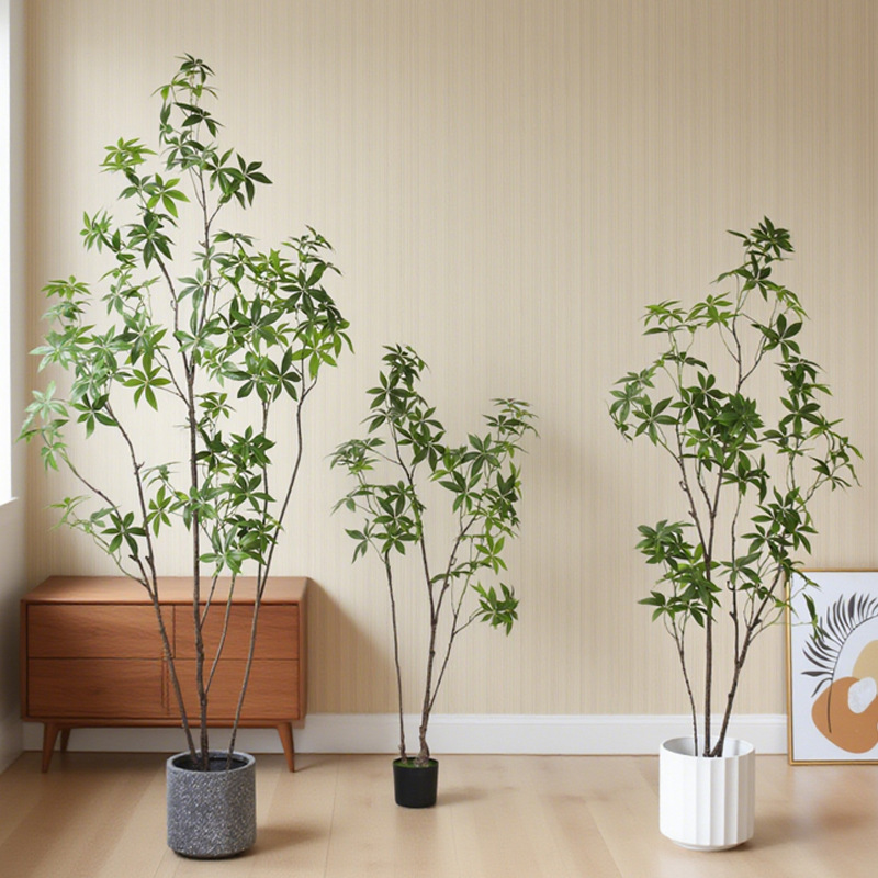 Árbol de fortuna de imitación nórdica planta biónica interior decoración de suelo árbol falso maceta decoración suave paisaje falso plantación verde
