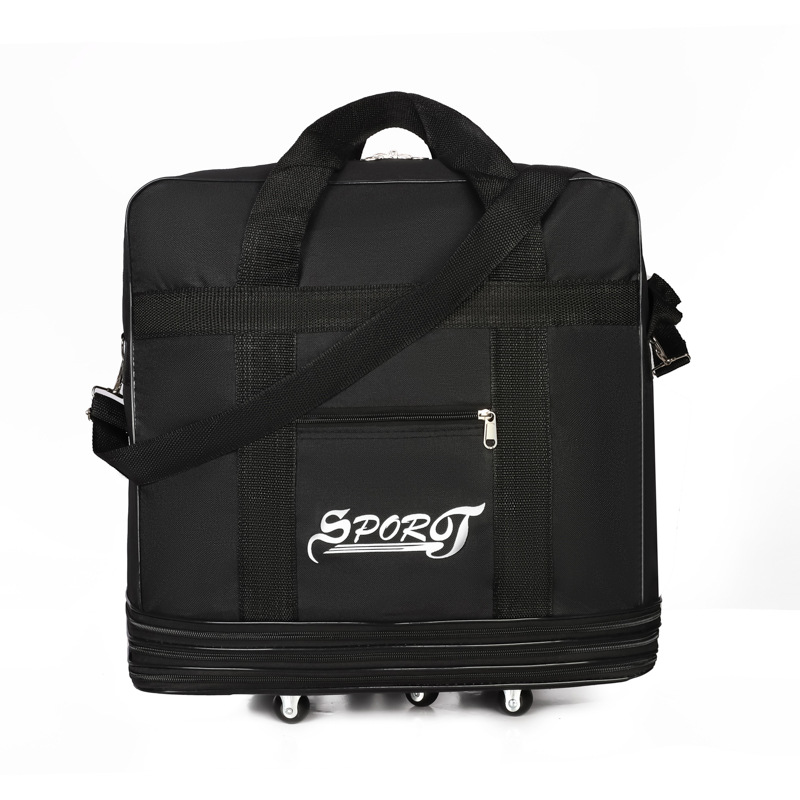 Bolsa de embarque corta de gran capacidad bolsa de viaje para hombres y mujeres bolsa de almacenamiento plegable con ruedas bolsa de tela portátil con tirón bolsa de fitness