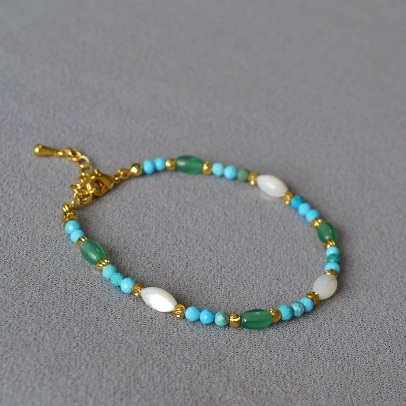 Turquoise Beaded Bracelet For Women Simple Light Luxury Design_voghion.com