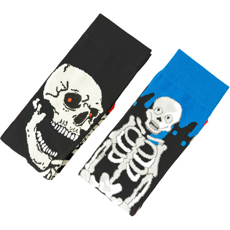 Skull All-Season Halloween Men's Cotton Trendy Socks Men's Socks Women's Trendy Manufacturer Foreign Trade Amazon Ins Cross-Border Socks