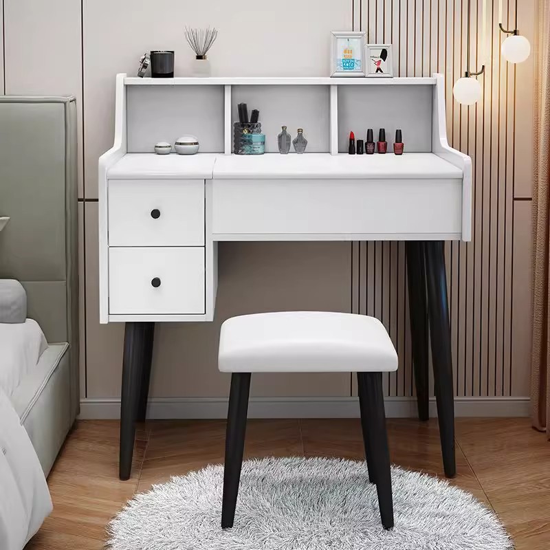 Comodador de dormitorio simple espejo moderno puede ocultarse tipo plegable con lámpara escritorio de maquillaje en una mesa de maquillaje espejo de maquillaje