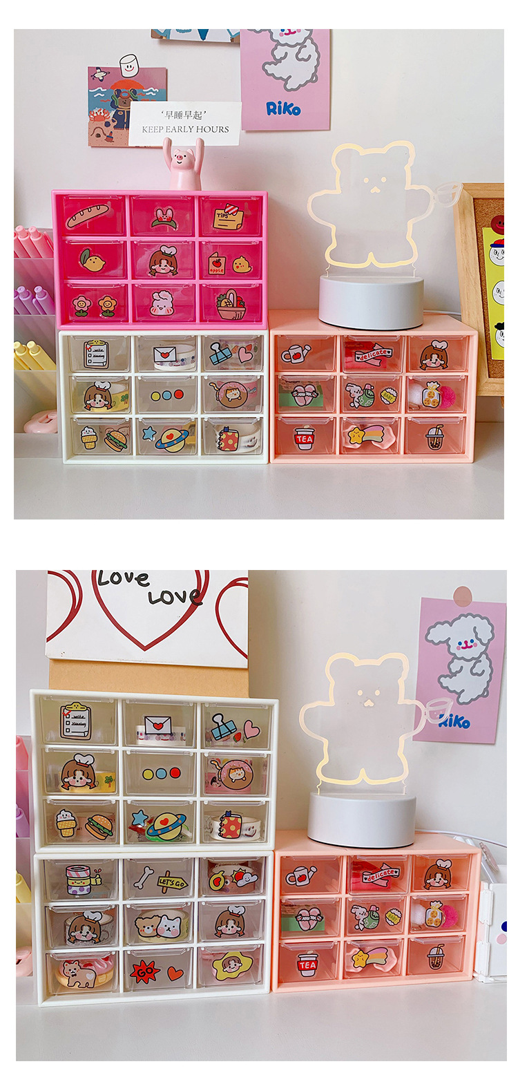 Dustproof Drawer Desktop Stationery Jewelry Cosmetic Storage Box 1 Piece display picture 1