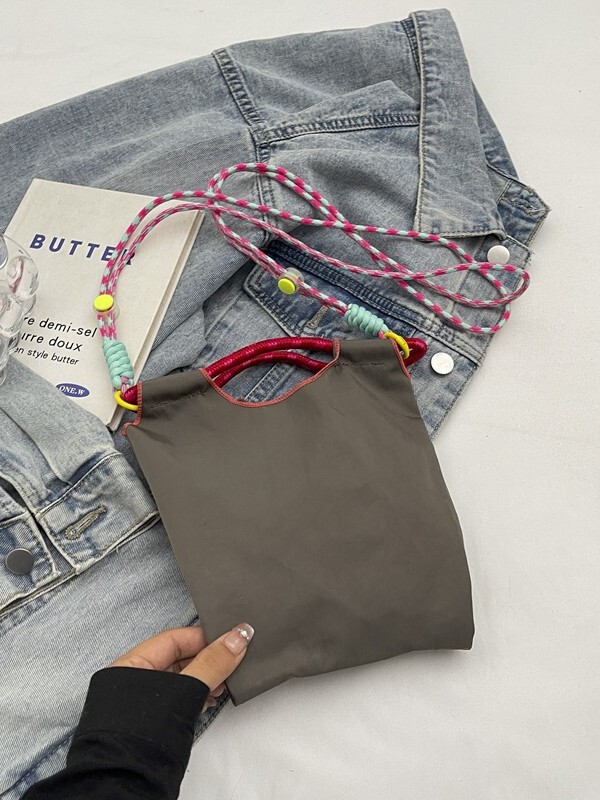 夏の新しい刺繍かわいいショルダークロスボディバッグインスタイル環境に優しいショッピングバッグ遊び心のあるガーリーハート携帯電話ショルダーバッグ|undefined