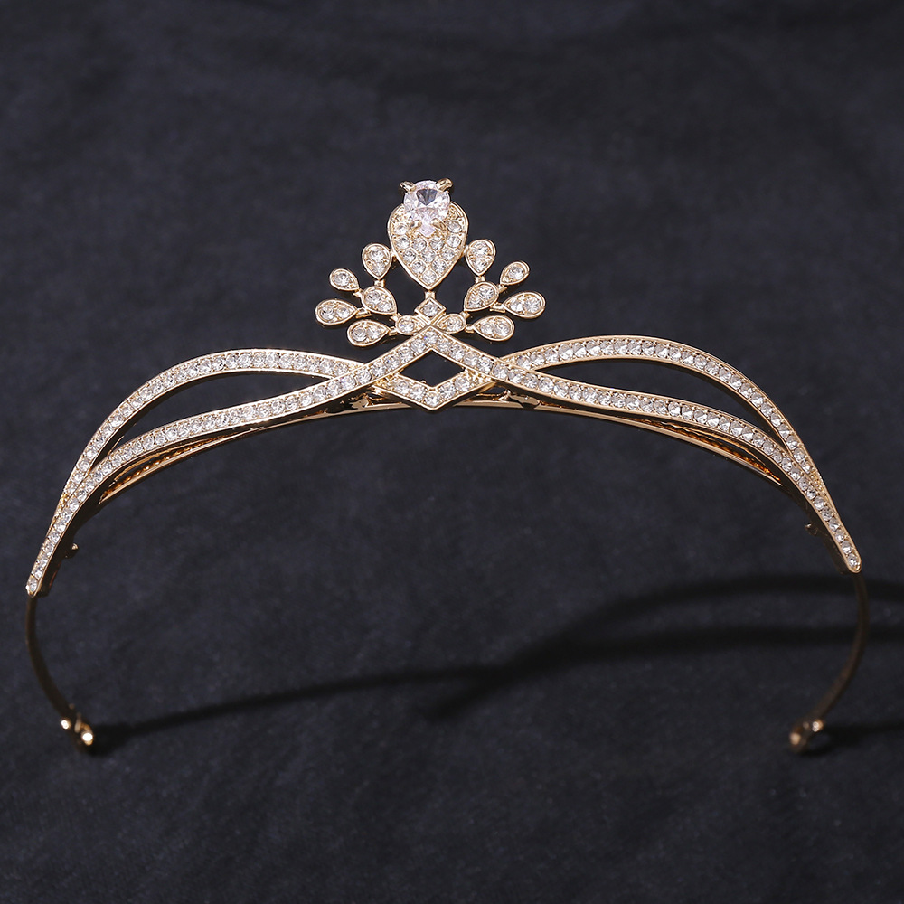 Princess Bridal Crown Alloy Inlay Rhinestones Zircon Crown display picture 2