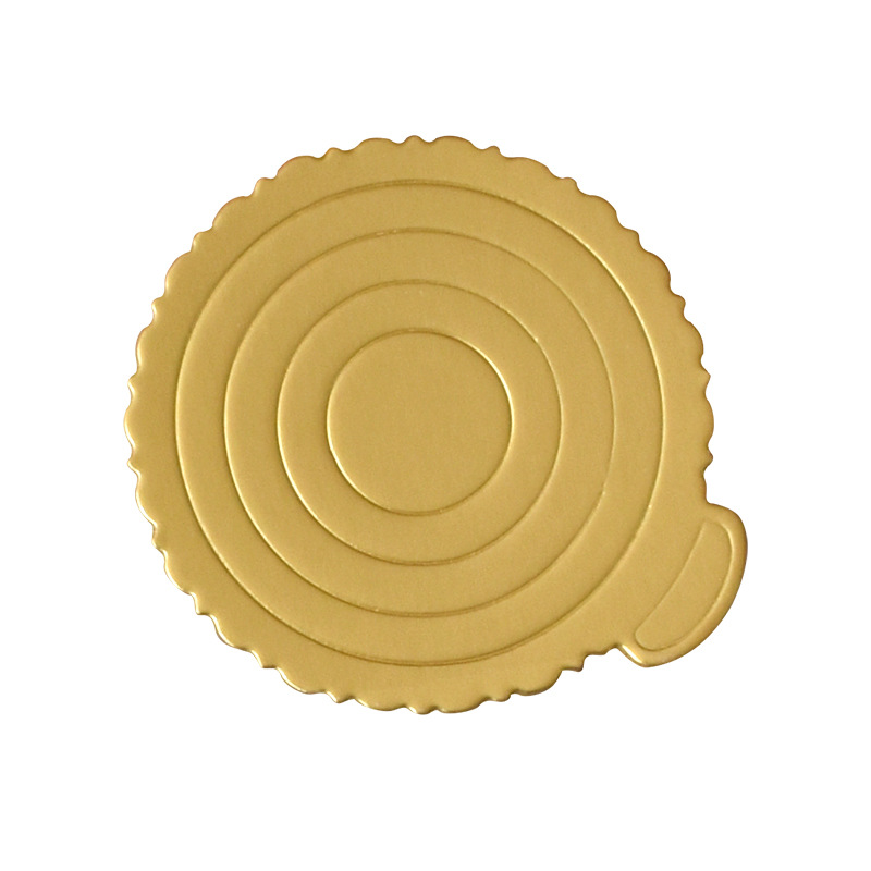 Pastel almohadilla de papel duro 12CM soporte inferior de oro soporte de papel redondo tarjeta de oro almohadilla de mousse engrosada almohadilla de soporte inferior desechable adornos