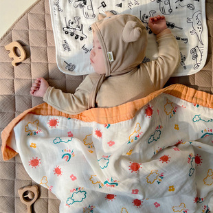 Six-Layer Bamboo Cotton Gauze Bath Towel Baby Blanket Autumn and Winter Newborn Quilt Newborn Type a Quilt Swaddle Blanket