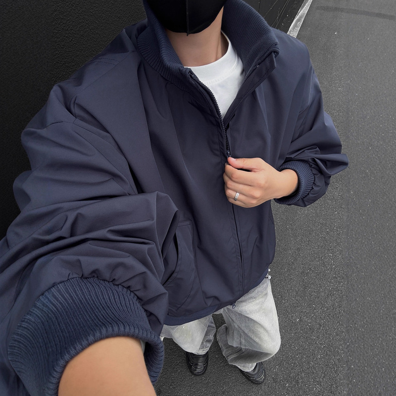 黑色cleanfit短款美式工装夹克男款2025新款秋季棒球服飞行员外套|undefined