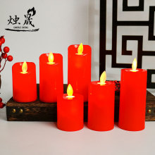 红色LED电子蜡烛灯国风婚礼布置蜡烛灯供佛长明灯佛灯摇摆灯芯