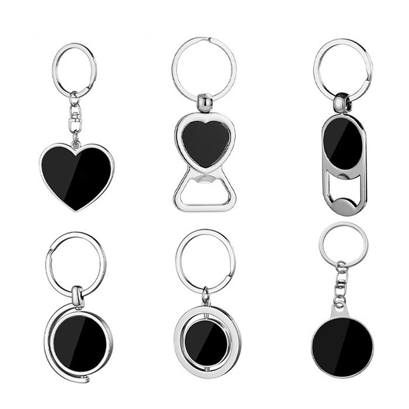 Colgante de llavero en blanco 360 grados de rotación de transporte llavero abertura de botellas regalo de negocio embrión DIY