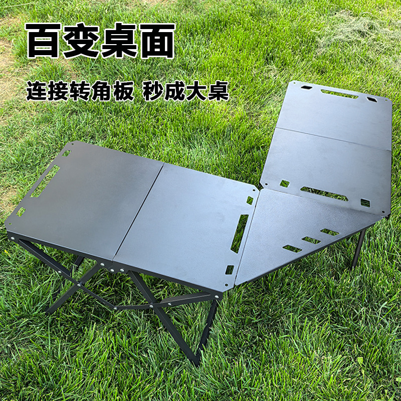 戦術テーブルピクニックストーブ茶調理炭素鋼キャンプテーブルポータブル多機能バーベキューテーブル折りたたみテーブル屋外キャンプテーブル|undefined