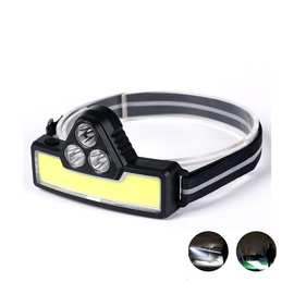 钓鱼头灯远近光高亮头灯3xpe高亮柔光USB充电头灯户外夜骑跑步灯