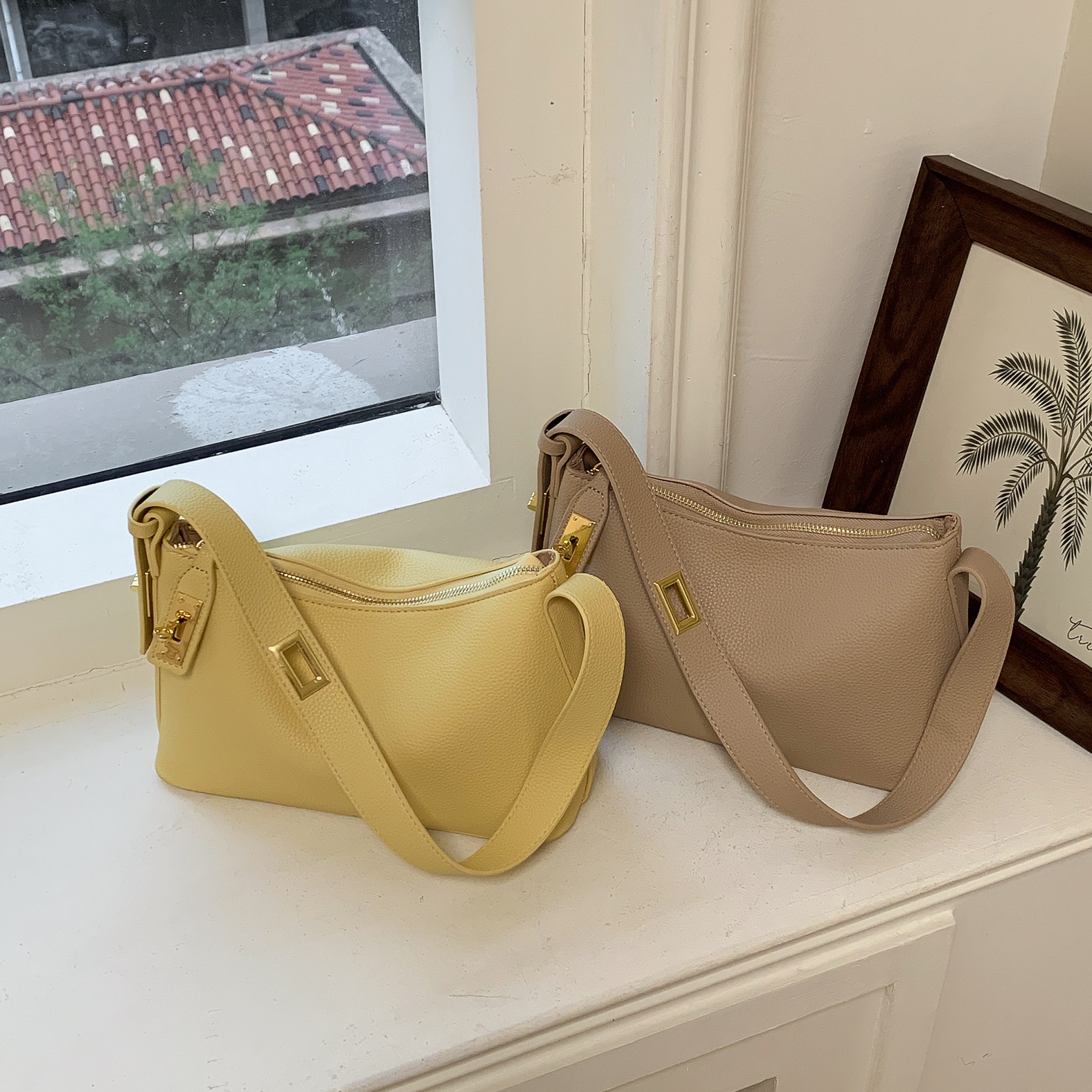 Bolso de mano simple para mujeres 2026 nueva moda lichi estampado bolso cuadrado diario bolso de mano versátil image 1