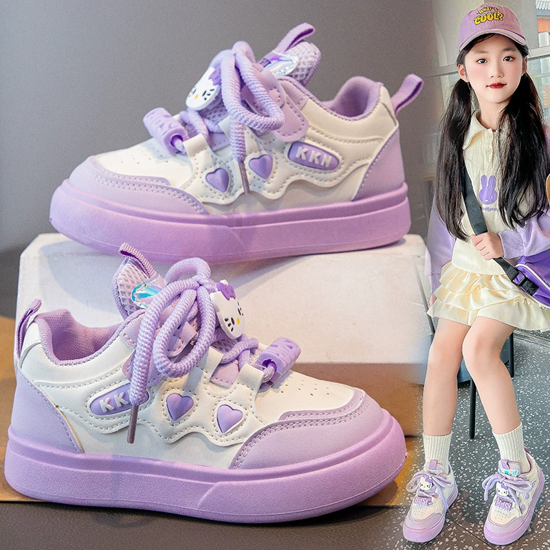 Обувь для девочек 2025 весна и осень новая маленькая девочка сеть красная спортивная обувь в стиле принцессы дикая милая детская повседневная обувь