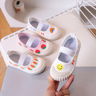 Girls Canvas Shoes 2025 Spring New Campus Dance Shoes Slip-On Comfortable Soft-Soled White Shoes for Girls Cross-Border