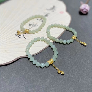 Sun Qian with Hotan jade Qingshui ice bottom bracelet, ice penetration size: 8mm