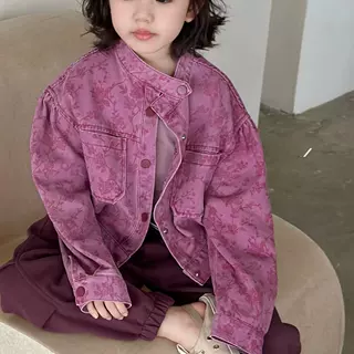 女童外套儿童秋装2025新款牛仔女孩潮牌时髦工装夹克宝宝休闲开衫