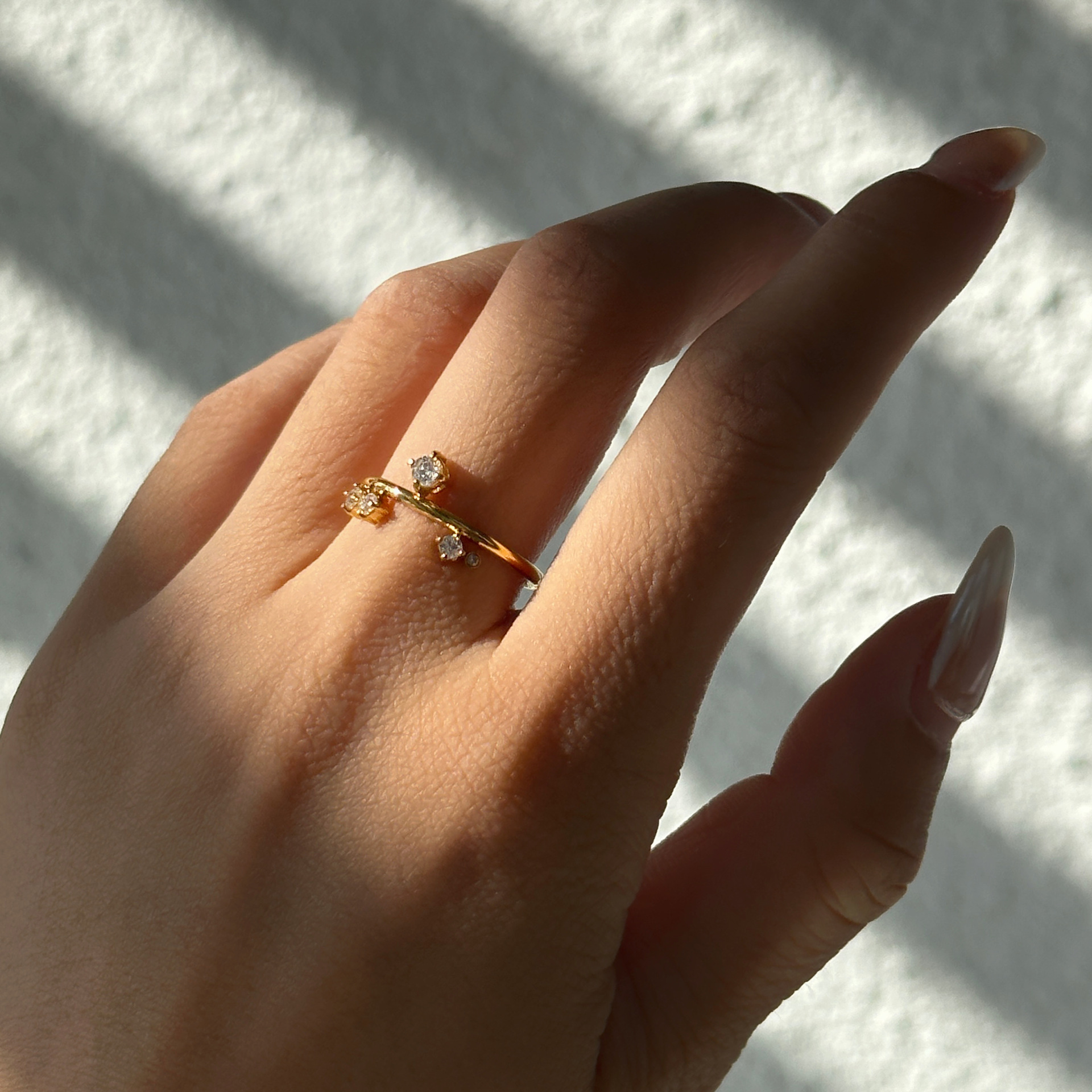 Zircon Inlay Material Simple Style Classic Style Square Titanium Steel Inlay Zircon Rings