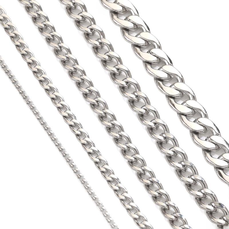 チタン鋼NKチェーンヒップホップ個性スキューバチェーンファッションdiyアクセサリーチェーンペンダントチェーンステンレス色落ちしない
