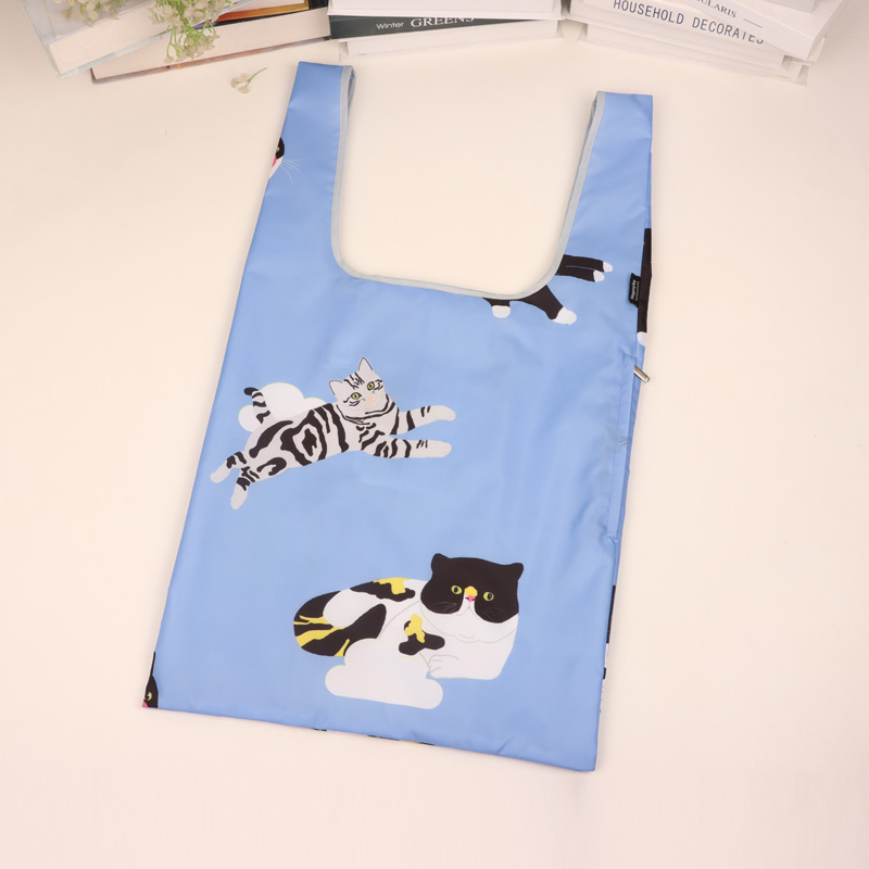Large Foldable Supermarket Shopping Bag Double-Layer Portable Shoulder Bag Tote Bag Shopping Large Capacity Cloth Bag