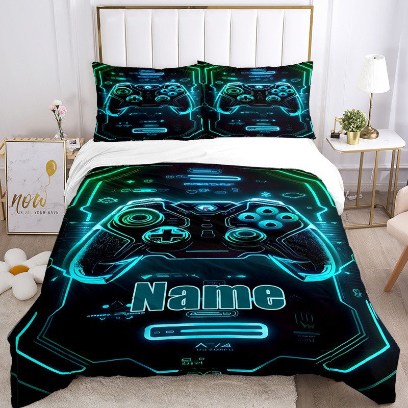 Textil doméstico transfronterizo molienda digital impresión quilt kit mango de juego fuente de fábrica graffiti llevar TEMU / JIT