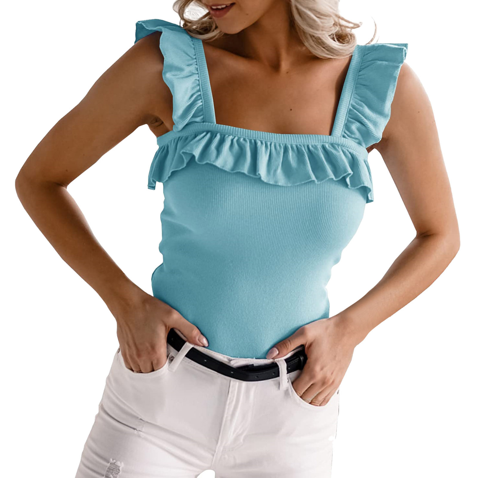 INS Stil 2023 Sommer Neue Nachtclub Mode Sexy Strap Open Back aushöhlen Slim Fit Offenen Nabel Tank Top_voghion.com