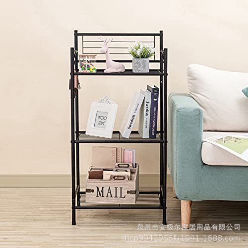 3-Layer Shelf Vertical Unit Storage Rack Multi-Purpose Shelf Storage Rack Hook Bathroom Kitchen Storage Rack