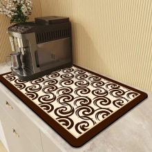 美式复古硅藻泥高级沥水垫厨房台面保护垫吸水餐具垫餐垫咖啡机垫