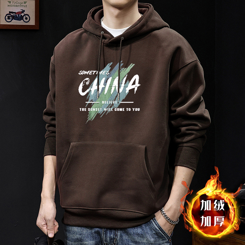 420g estilo japonés guapo chaqueta impresa con capuzas primavera y otoño suelta chaqueta de pareja de estudiantes