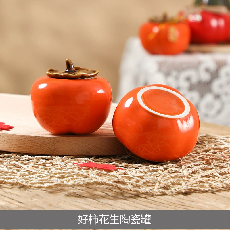 Персимон Руюи персиковые украшения Ceramic Gift Box Housewarming Wedding Gifts Living Room Decoration Spring Festival Housewarming Decoration Wholesale