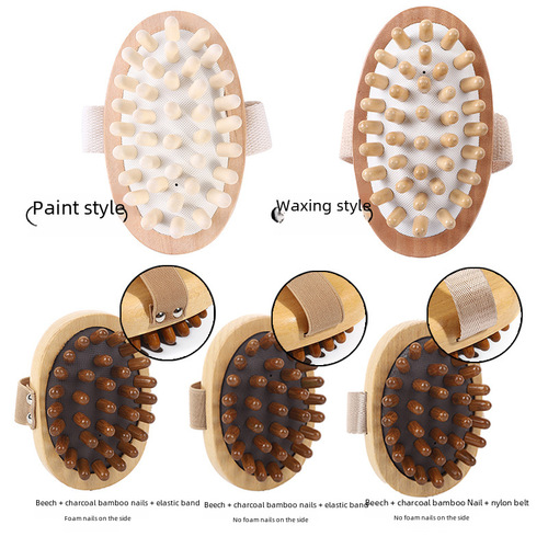 Wooden massager, massage comb strap bullet-shaped wooden massager, durable handheld acupressure massager