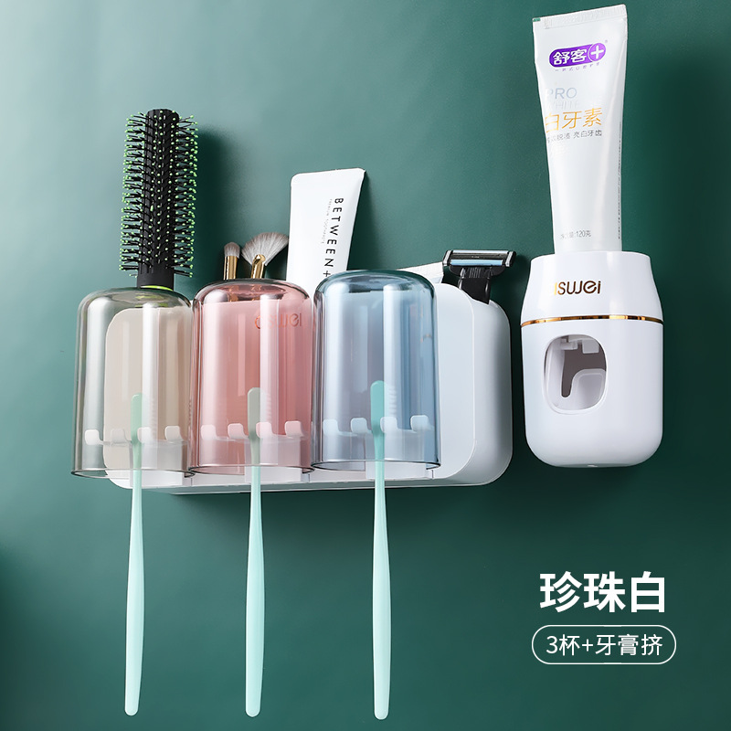 Estante de cepillo de dientes eléctrico montado en la pared baño enjuague bucal Copa ponche-libre cepillo de dientes taza montado en la pared cepillo de dientes taza traje