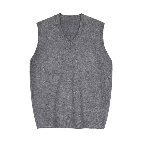 Spring Autumn Winter Korean Version Loose Knitted Underwear Sleeveless Vest Men's Inner Wear Top Hooded V-neck Sweater Waistcoat 