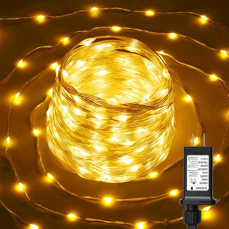 Новая резиновая проволока серии гирлянда ПВХ Водонепроницаемая уличная гирлянда 50 метров Рождественская цветная лампа медная проволока метр гирлянда