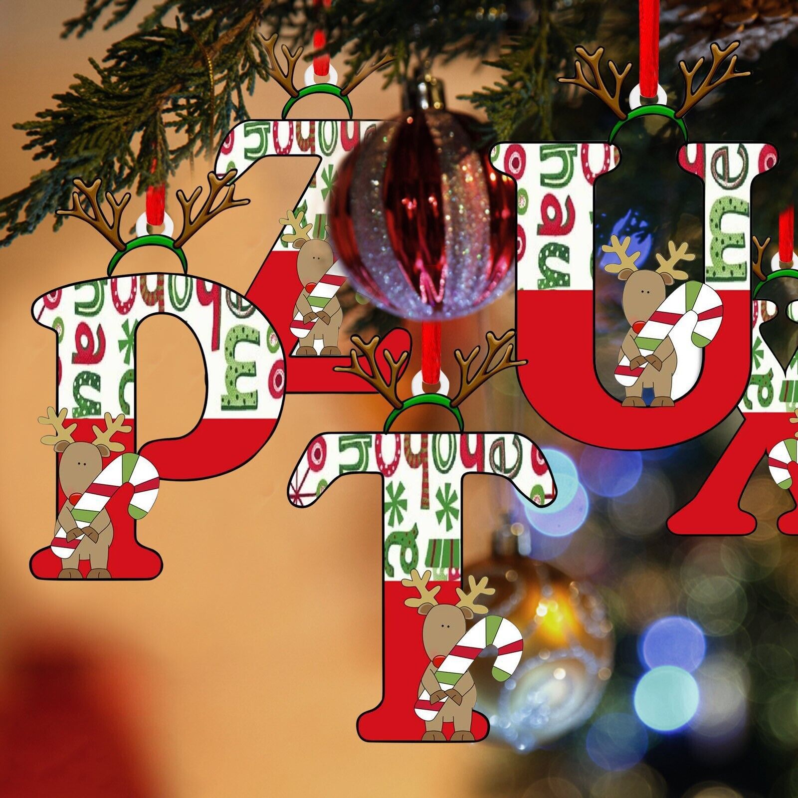 Nuevo alfabeto inglés creativo transfronterizo acrílico plano árbol de Navidad decorativo regalo de decoración de fiesta image 3