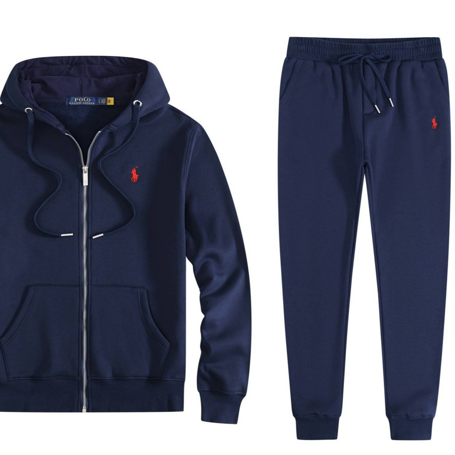 Embroidered Pony Cardigan Sweatshirt for Men and Women Spring & Fall Suit Hooded Jacket + Pants Casual Sports Suit