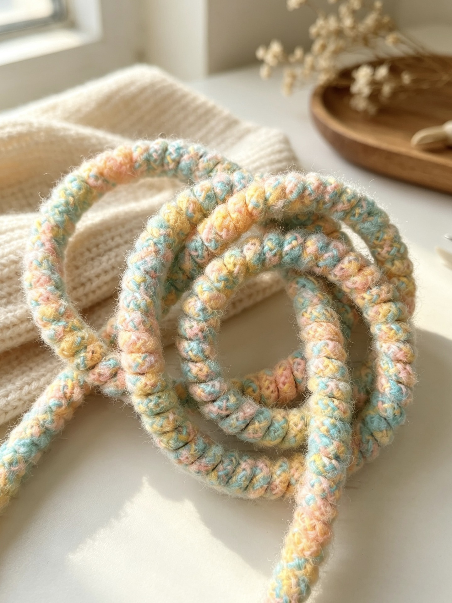 Rainbow telephone cord autumn and winter plush woven cuttable phone strap phone chain phone accessory hair rope hair accessory hair ring