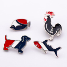 原创TB系列三色手工珐琅胸针 衬衫西服别针配饰 卡通动物童装饰品